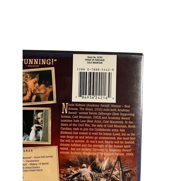 Cold Mountain 2003 DVD Drama Jude Law Nicole Kidman Renee Zellweger Pre-Owned - Picture 5 of 5